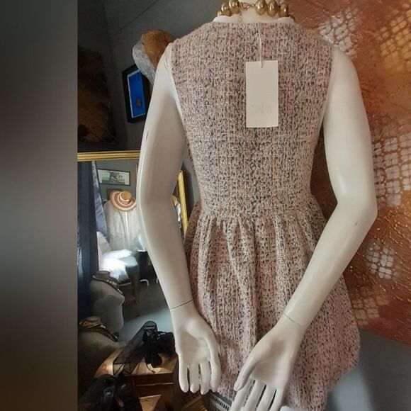 Zara Boucle Cotton Mini Bubble Dress - Picture 4 of 15